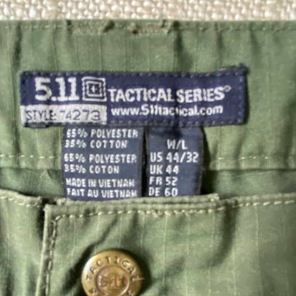 5.11 Tactical Series Mens Green Cargo Utility Camp Vacation Casual Shorts- Sz-44 - Picture 9 of 16